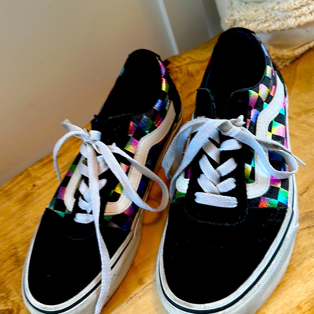 Vans colorful checkered shoes Size 7